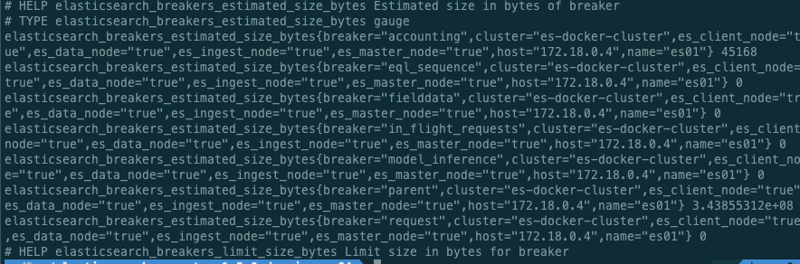 Example of an output that indicates Exporter is ready for Prometheus to crawl.