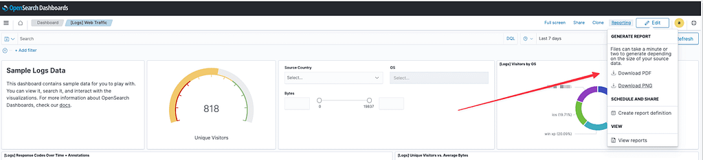 Triggering reports from the Dashboards.