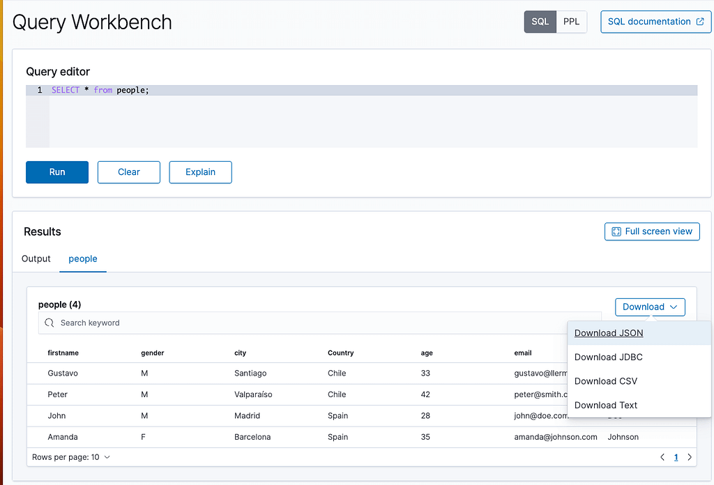 Query editor, query workbench.